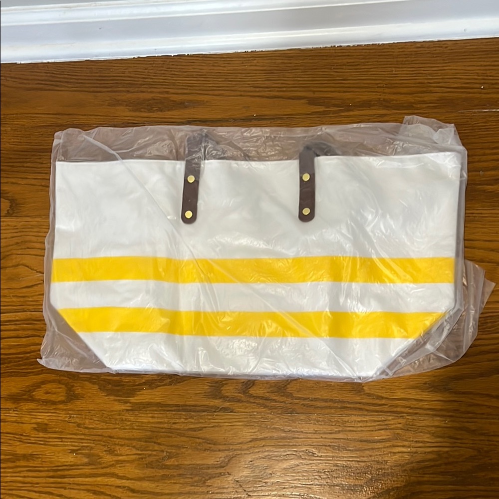 Yellow and White Tote or Garment Bag